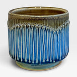 Bourbon Cup - blue with lines texture