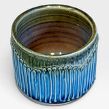 Bourbon Cup - blue with lines texture