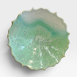 Wide Serving Bowl - green and white
