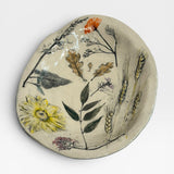 Platter, wavy - botanicals