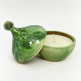 Lidded Candle Bowl, spiral knob