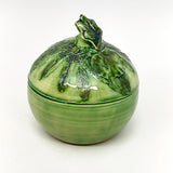 Lidded Candle Bowl, leaf knob