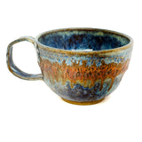 Latte Cup -  blue with copper stripe