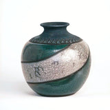Raku Vase - Spiral Moon Jar