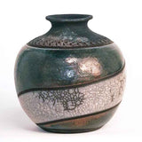 Raku Vase - Spiral Moon Jar