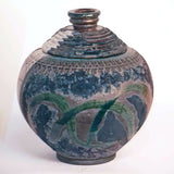 Raku Vase - Lidded Moon Jar