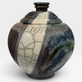 Raku Vase - Lidded Moon Jar