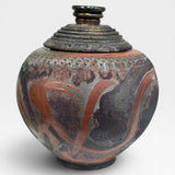 Raku Vase - Lidded Moon Jar