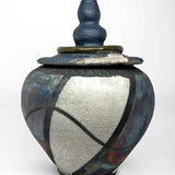 Raku Vase - Lidded Swirls