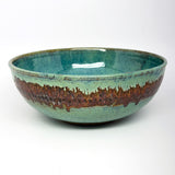 Serving Bowl, MED -  blue with copper stripe