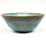 Serving Bowl, XL -  blue with copper stripe