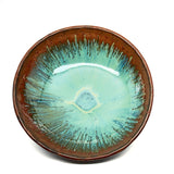 Serving Bowl, LG -  shallow with copper red rim 2