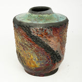 Raku Vase - Green Top