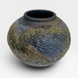 Raku Vase - Moon Jar Heavy Texture