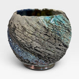 Raku Vase - Heavy Texture with Wavy Rim