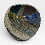 Raku Vase - Heavy Texture with Wavy Rim