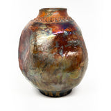 Raku Vase - Contorted Copper