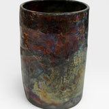 Raku Vase - Copper Cylinder Small