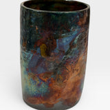 Raku Vase - Copper Cylinder Small