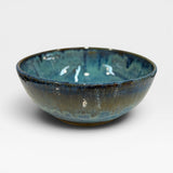 Serving Bowl, med - blue with drips