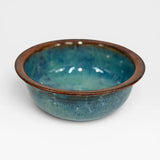 Serving Bowl, sm - blue with copper rim