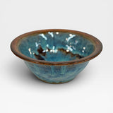 Soup Bowl - blue with copper rim