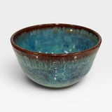 Serving Bowl, sm - blue with copper rim