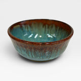 Soup Bowl - blue with copper rim