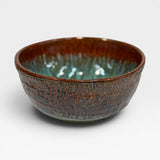 Soup Bowl, lg - blue and copper with texture