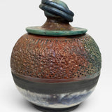 Raku Urn - Saturn Rings Lid
