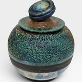Raku Urn - Saturn Rings Lid
