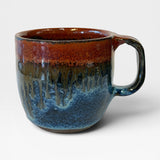 Espresso Cup, 5oz - Blue with Copper Red Rim
