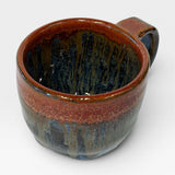 Espresso Cup, 4oz - Blue with Copper Red Rim