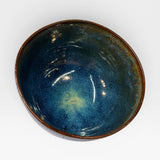 Serving Bowl, large - blue with copper red