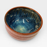 Noodle Bowl - blue with copper red