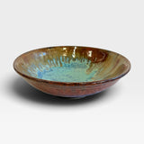 Salad Dish - Baja Blue and Copper Red