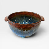 Colander, sm - blue with dark copper red