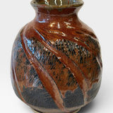 Vase, sm - carved with wood bark texture