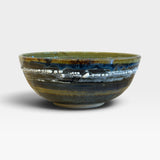 Serving Bowl, MED - Multi Hue with White Crackle