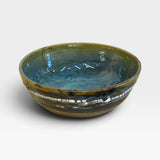 Serving Bowl, MED - Multi Hue with White Crackle