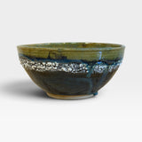 Serving Bowl, SM - Multi Hue with White Crackle