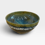 Serving Bowl, SM - Multi Hue with White Crackle