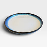 Plate - white with black/blue lip