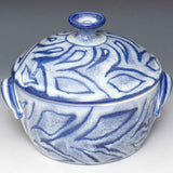 Casserole with Handles - blue and white