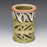 Double Walled Pedestal Vase - mountain sunset