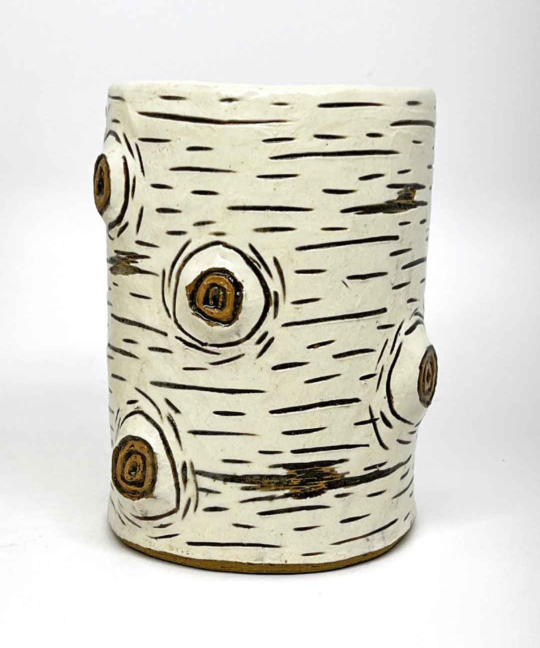 Pillar Vases - aspen bark