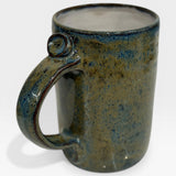 Window Mug, LG - Pine with Blue/Gold Glaze