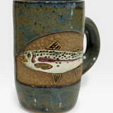 Window Mug, LG - Trout with Blue/Gold Glaze