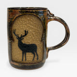 Window Mug, LG - Buck, Copper / Black Glaze