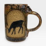 Window Mug, LG - Doe, Copper / Black Glaze